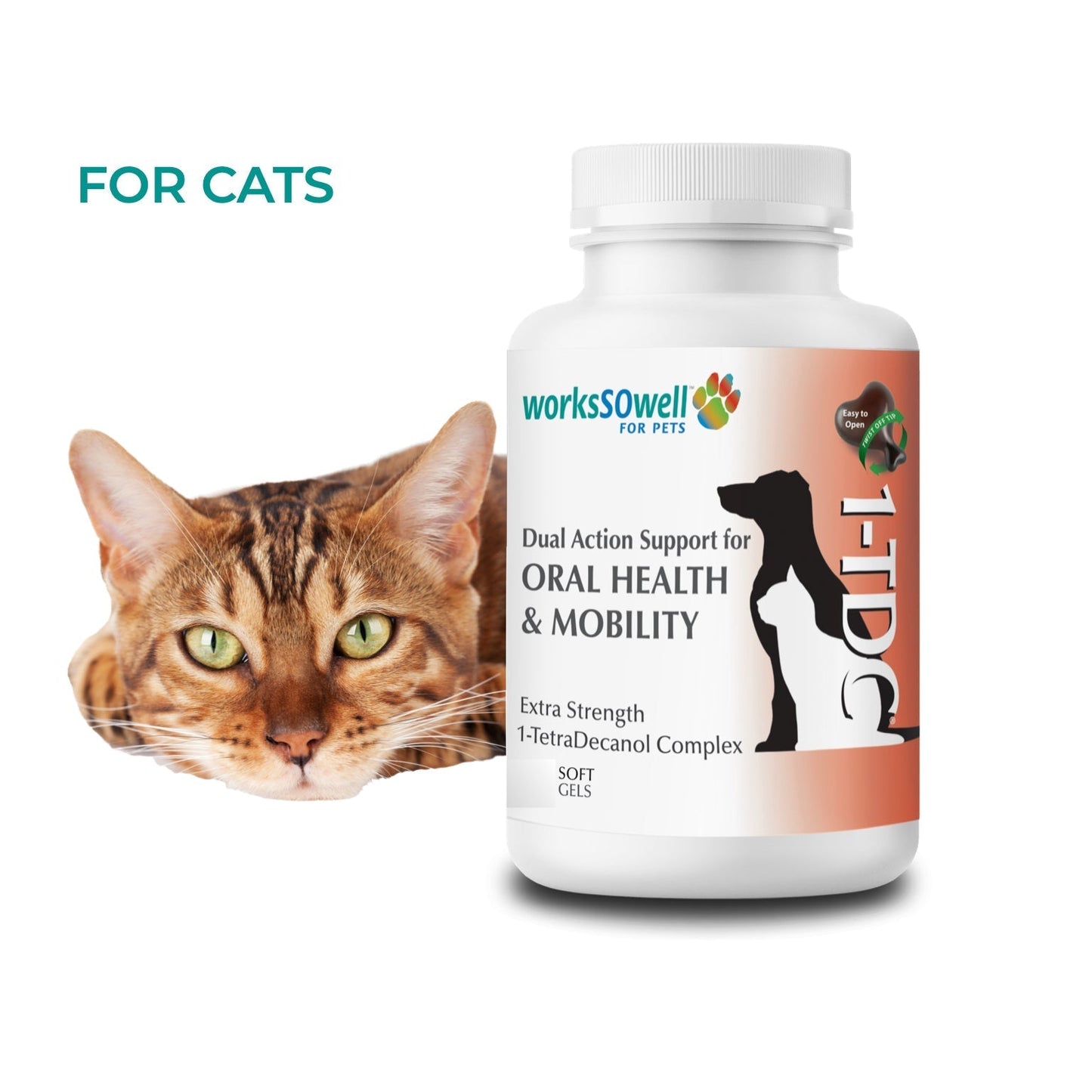 1-TDC Oral Health + Mobility Support for Cats (120 count)