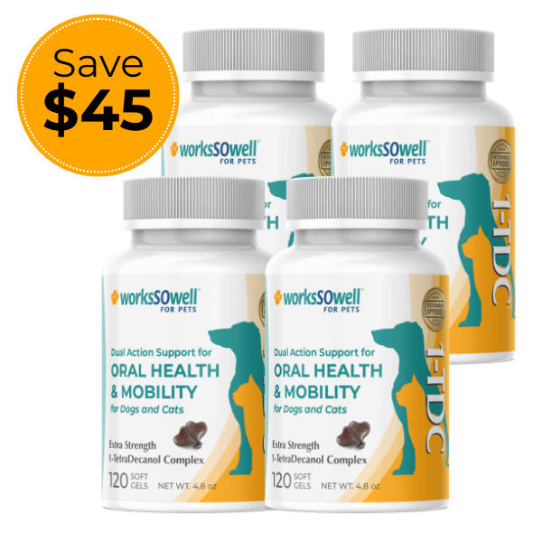 1-TDC Oral Health + Mobility Support for Cats & Dogs 4 Bottles